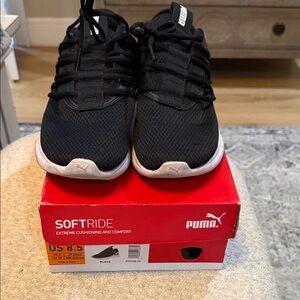 Puma Black SoftRide Athletic Shoes